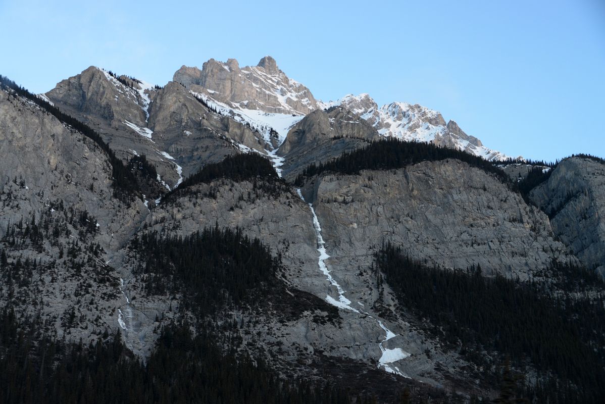 28C Cascade Mountain From Trans Canada Highway Just Before Banff In Winter